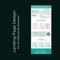 Colored landing page website design template set with flat elements links minimalist style illustration vector