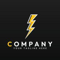 Lightning bolt sparks tech innovation logo in yellow color vector