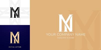 YN or NY monogram logo design elegant style illustration for personal name, business, fashion, branding company identity, advertisement materials golden foil, collages prins, wedding invitation vector