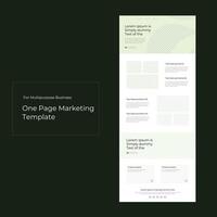 Email marketing Landing page wireframe design for business. One page website layout template vector