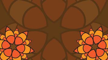 cartoon graphic mandala illustration on brown background vector