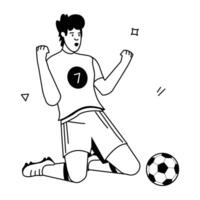 Football Athletes Flat Illustrations vector