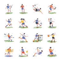 Football Sport Flat Illustrations vector