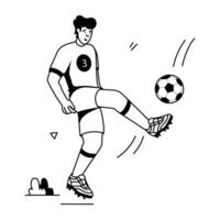 fútbol jugadores plano ilustraciones vector