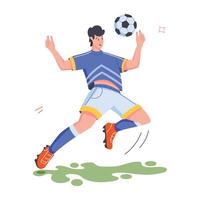 fútbol americano jugadores plano ilustraciones vector