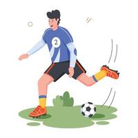 fútbol americano jugadores plano ilustraciones vector