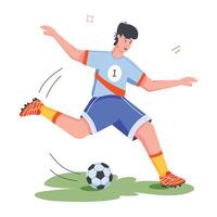 Football Athletes Flat Illustrations vector