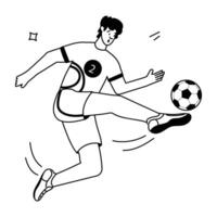 fútbol jugadores plano ilustraciones vector