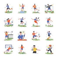 Soccer Players Flat Illustrations vector