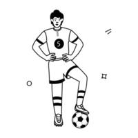 fútbol jugadores plano ilustraciones vector