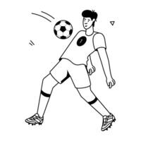 fútbol jugadores plano ilustraciones vector