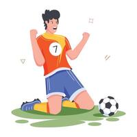 Football Players Flat Illustrations vector