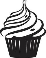 Flavorful Delights Cupcake Black Indulgent Charm Black Cupcake vector