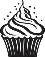 Flavorful Delights Cupcake Black Indulgent Charm Black Cupcake vector