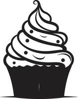 Indulgent Charm Black Cupcake Sugar Coated Elegance Black Cupcake vector