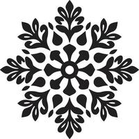 Frosty Enchantment Unfurled Logo Design Crystal Intricacies Revealed Iconic Emblem Design vector