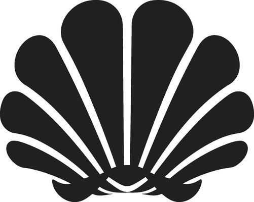 Aquatic Adornments Illuminated Logo Design Shellfish Radiance Unfurled Iconic Emblem Icon