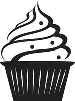 Frosted Temptation Black Cupcake Sugary Joy ic Black Cupcake vector