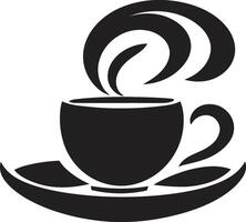 Morning Brew Essence Black Coffee Cup Elegant Espresso Charm Black Coffee Cup vector