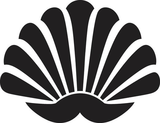 Coastal Chic Illuminated Logo Design Shellfish Serenade Unfurled Iconic Emblem Icon
