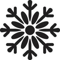 copos de nieve resplandor desvelado icónico emblema icono escarchado encantamiento desplegado logo diseño vector