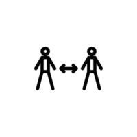 Icon Illustration Of Social Distancing, Advocating For Safe Interaction And Preventive Measures vector