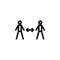 Icon Illustration Of Social Distancing, Advocating For Safe Interaction And Preventive Measures vector