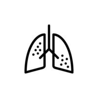 Icon Illustration Of Infected Lungs, Promoting Awareness Of Respiratory Health Issues And Diseases vector