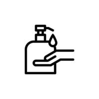 icono ilustración de mano desinfectante, simbolizando higiene y salud la seguridad practicas vector