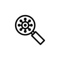 Adobe Illustrator Artworkvector Icon Illustration Of A Magnifying Glass Examining Bacteria, Representing Scientific Investigation And Microbiological Analysis vector