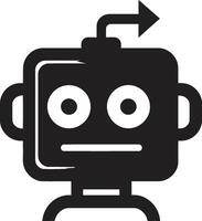 Petite AI Wonder Black Bot Digital Companion Cute Tiny Robot Icon vector