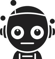 Charming Tech Sidekick Little AI Robot Small Bot, Big Personality Chatbot Emblem vector