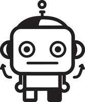Charming Digital Sidekick Tiny Icon Dinky Cybernetic Conversations Cute Bot Emblem vector