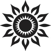 Solar Seal Sun Emblem Design Glowing Grace Sun Symbol vector