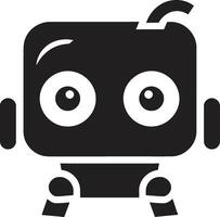 pequeño bot, grande personalidad chatbot emblema minúsculo cibernético conversaciones ai logo diseño vector