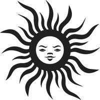 Brilliantly Bright Sun Symbolism Golden Glimpse Sun Mark vector