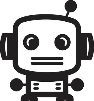 Charming Tech Sidekick Small Robot Mark Small Bot, Big Personality Tiny AI Badge vector