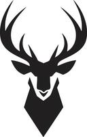 silencio fuerza ciervo logo glifo místico fauna negro ciervo emblema vector
