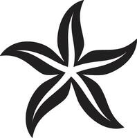 Glamorous Sea Creature Black Icon Lustrous Starfish Design Starfish Logo Glyph vector