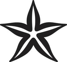Starry Symbol Starfish Logo Mark Seabed Jewel Black Starfish Design vector