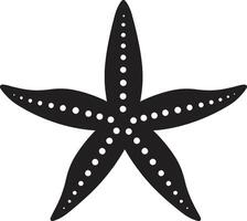 encantador fondo marino espíritu negro emblema submarino apelación estrella de mar icono diseño vector