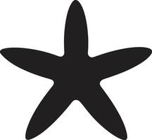 playa esplendor estrella de mar emblema acuático serenidad negro estrella de mar Insignia vector