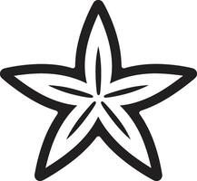 Lustrous Starfish Design Starfish Logo Design Chic Coastal Elegance Black Emblem vector