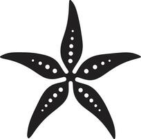 elegante estrella de mar esencia estrella de mar logo símbolo encantador fondo marino espíritu negro estrella de mar marca vector