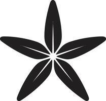 Undersea Delight Black Emblem Coastal Majesty Starfish Logo Symbol vector