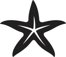 Coastal Majesty Starfish Logo Glyph Graceful Marine Silhouette Black Icon vector