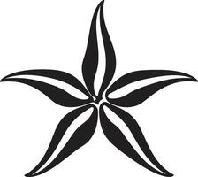 Underwater Appeal Black Starfish Badge Refined Oceanic Grace Starfish Iconic Emblem vector