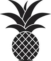 elegante tropical toque negro logo diseño jugoso símbolo piña icónico emblema vector