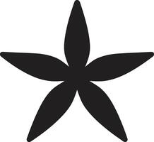 atractivo mar criatura negro estrella de mar marca lustroso estrella de mar diseño icono vector
