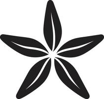 Aquatic Serenity Black Icon Starry Symbol Starfish Logo Glyph vector